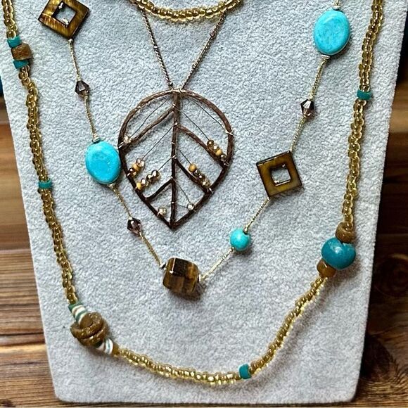 Lot of 9 Boho Southwestern Stone Turquoise Tribal Necklaces Very Unique Genuine - Picture 2 of 12